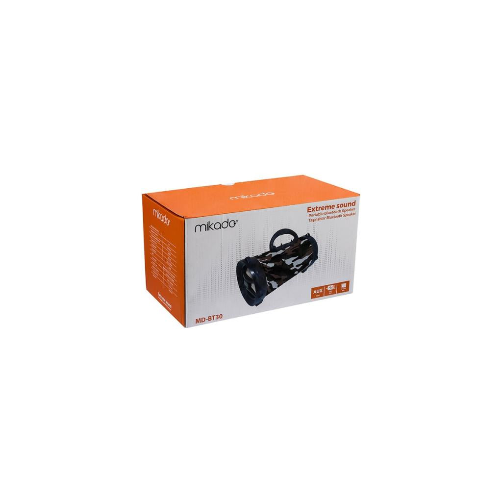 Mikado MD-BT30 Aux USB SD Kartlı Bluetooth Hoparlör Kahverengi Kamuflaj