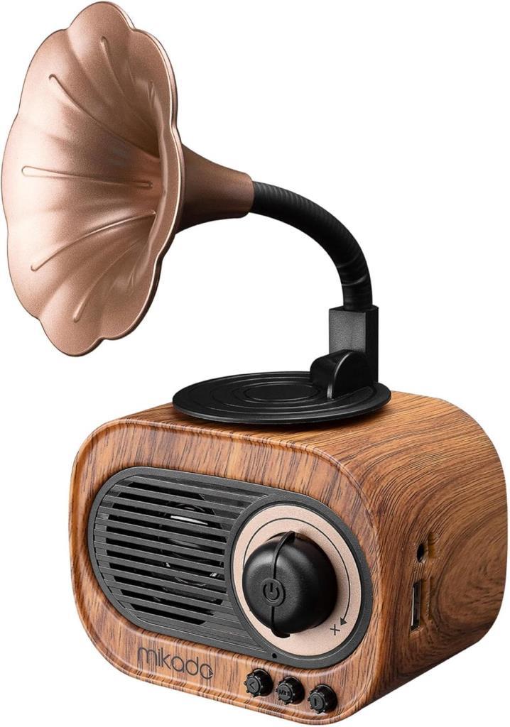 Mikado MN-S19 Ahşap Klasik Retro Gramofon Bluetooth Müzik