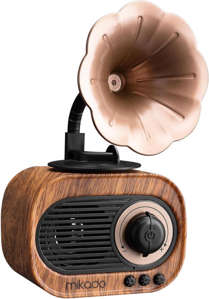 Mikado MN-S19 Ahşap Klasik Retro Gramofon Bluetooth Müzik