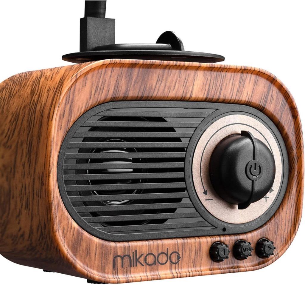 Mikado MN-S19 5 W Ahşap USB Aux TF Kart Bluetooth Klasik Retro Gramofon Müzik Kutusu Outlet
