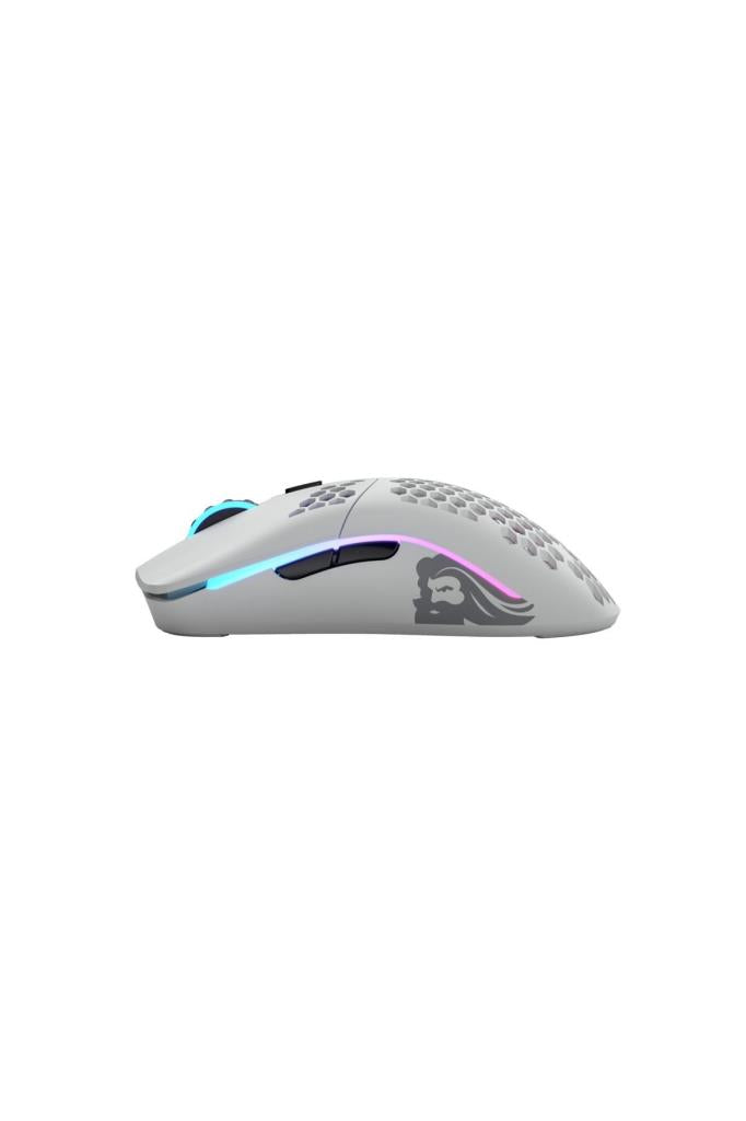 Glorious Model O- Minus GLO-MS-OMW-MW Mat Beyaz RGB Şarjlı Optik Kablosuz Oyuncu Mouse Teşhir