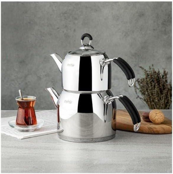 Nehir Modern Mini Boy Çelik Çaydanlık Teşhir