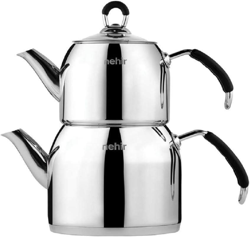 Nehir Modern Mini Boy Çelik Çaydanlık Teşhir