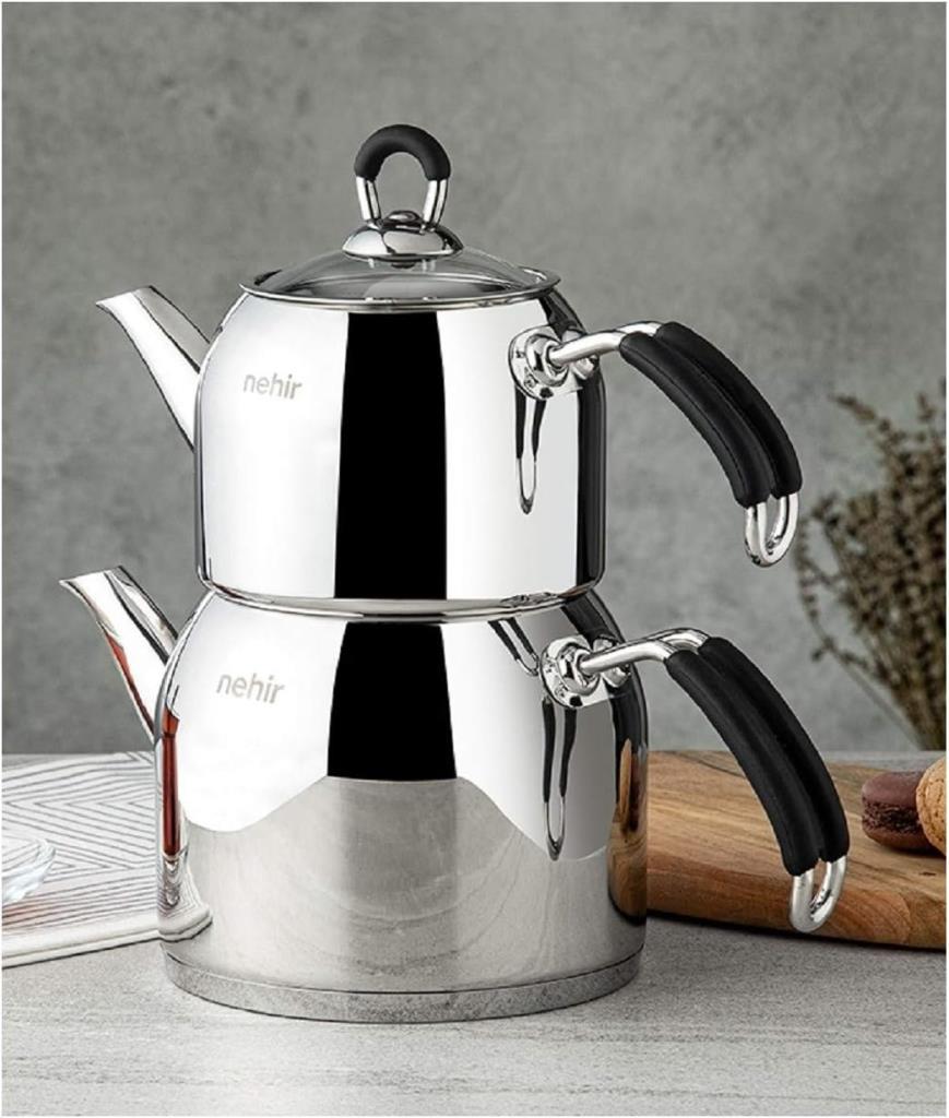 Nehir Modern Mini Boy Çelik Çaydanlık Teşhir