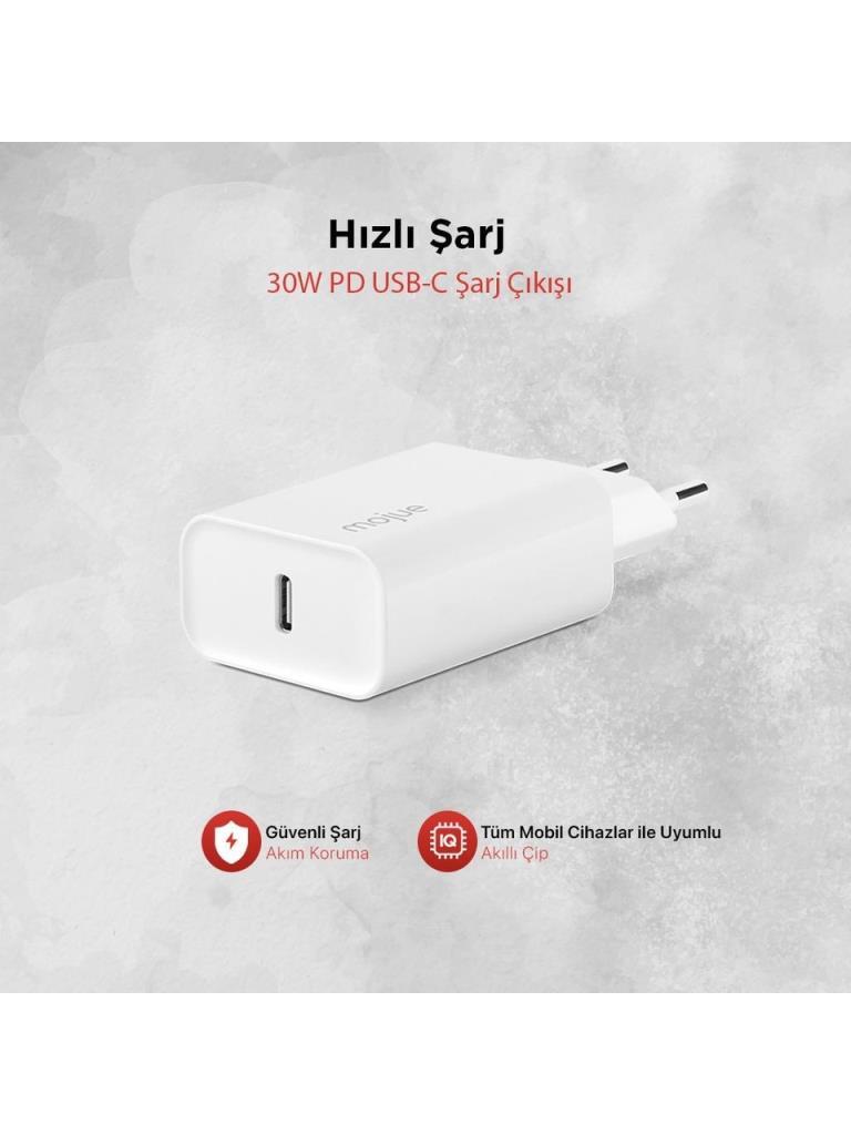 355 tl***********************Mojue MS12 30 W PD Seyahat Hızlı Type-C Şarj Adaptörü Teşhir