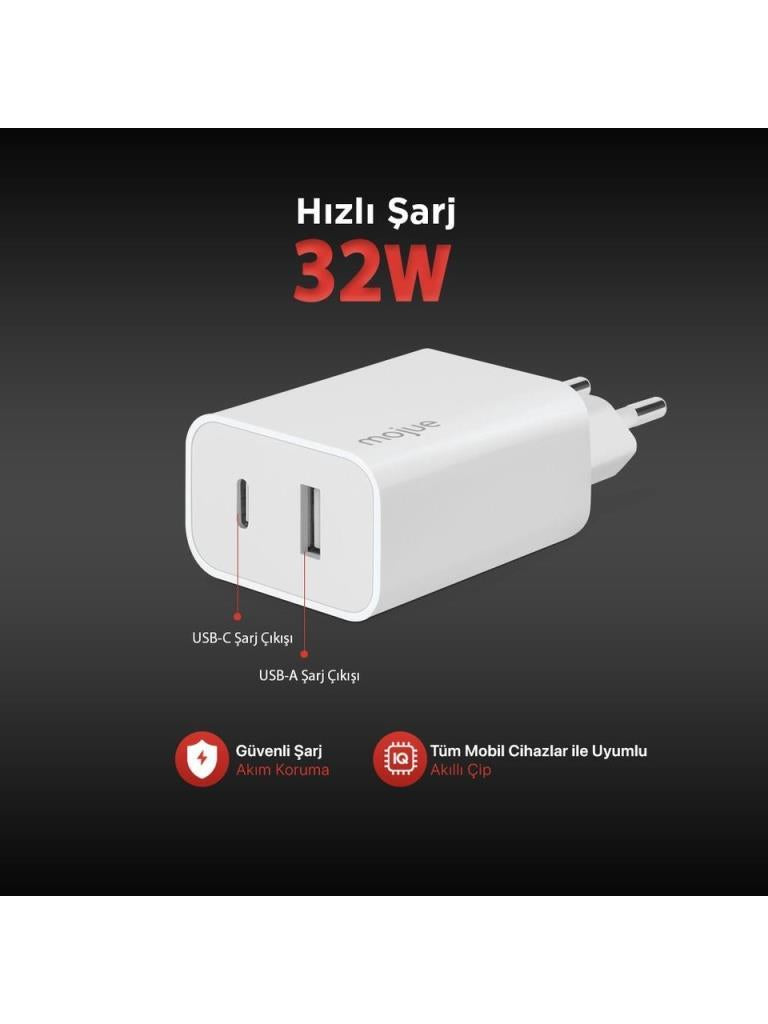 Mojue MS13 Duo Hızlı Şarj Adaptörü Teşhir