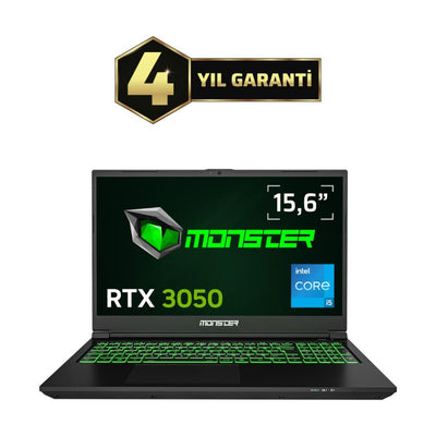 Monster Abra A5 V21.5.4 i5-12450H 16 GB 1 TB SSD RTX3050 15.6" FreeDOS Full HD Gaming Laptop - OUTLET