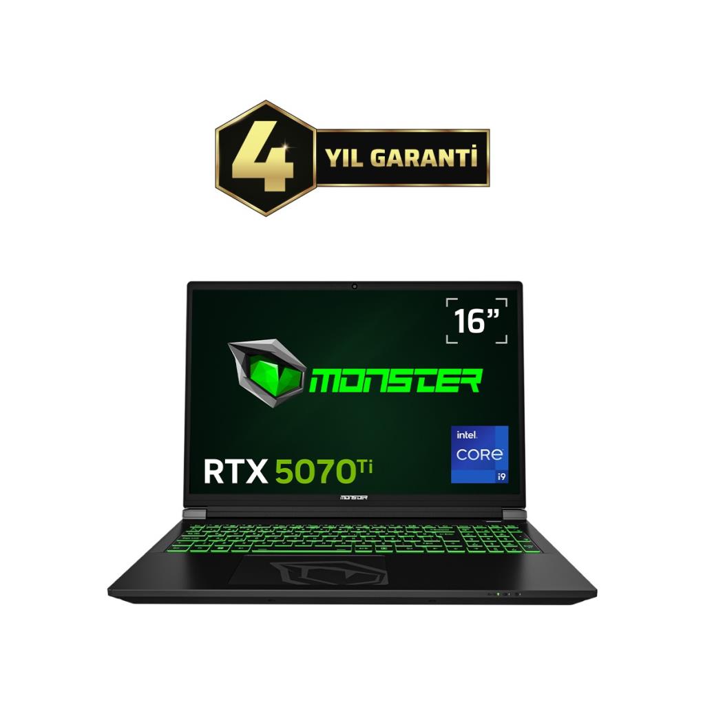 Monster Tulpar T6 V3.7.2 i9-13900HX 32 GB 1 TB SSD RTX5070TI 16" FreeDOS WQXGA Gaming Laptop - OUTLET
