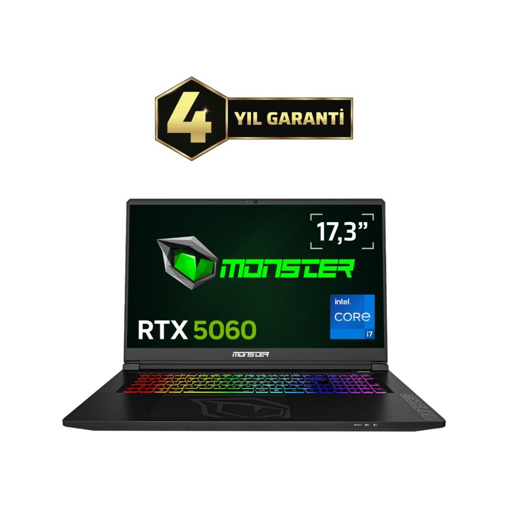 Monster Tulpar T7 V26.2.2 i7-13620H 32 GB 1 TB SSD RTX5060 17.3" FreeDOS Full HD Gaming Laptop