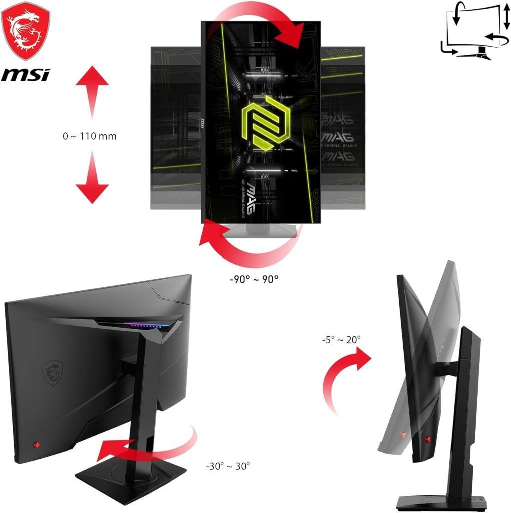 MSI MAG 274QRF QD E2 27" 1 ms 2K Pivot IPS 180 Hz Oyuncu Monitörü - Teşhir