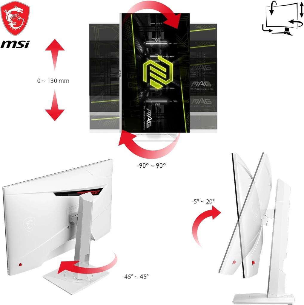 MSI MAG 274QRFW 27" 1 ms 2K Pivot IPS 180 Hz Oyuncu Monitörü Outlet