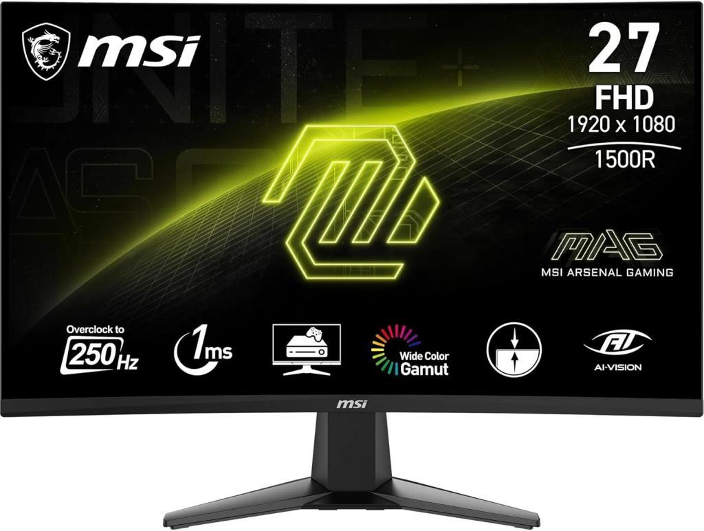 MSI MAG 27C6X 27" 1 ms Full HD Curved 250 Hz Oyuncu Monitörü Teşhir