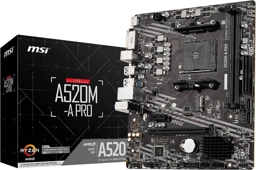 MSI A520M-A Pro AMD AM4 DDR4 Micro ATX Anakart Teşhir