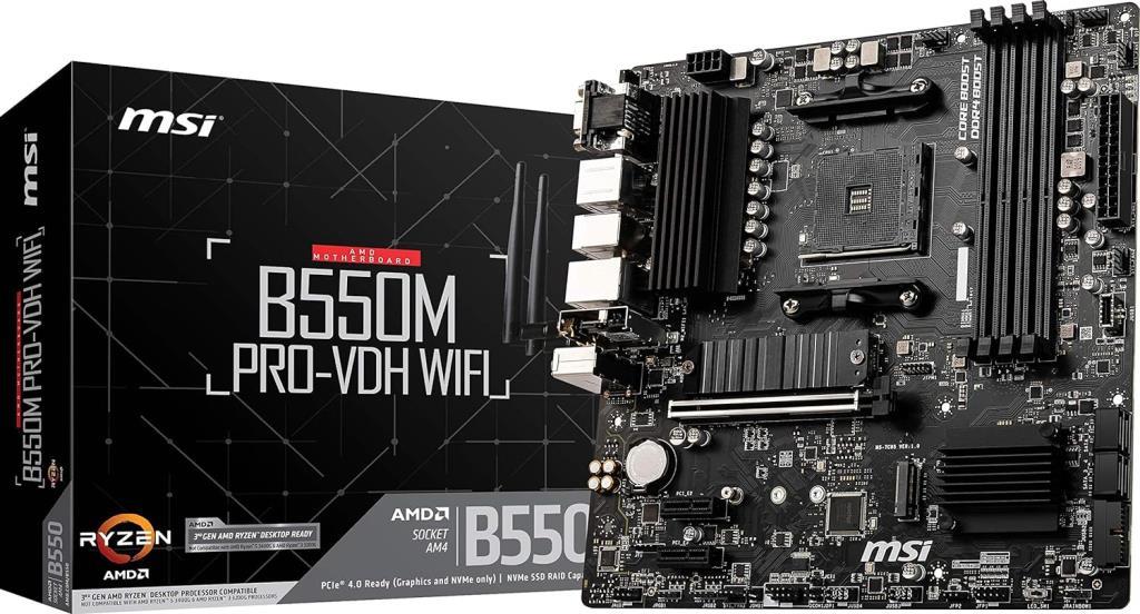MSI B550M PRO-VDH Wi-Fi AMD AM4 DDR4 Micro ATX Anakart Teşhir