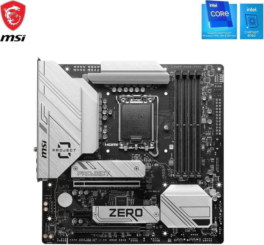 MSI B760M Project Zero Wi-Fi Intel LGA1700 DDR5 Micro ATX Anakart / TEŞHİR