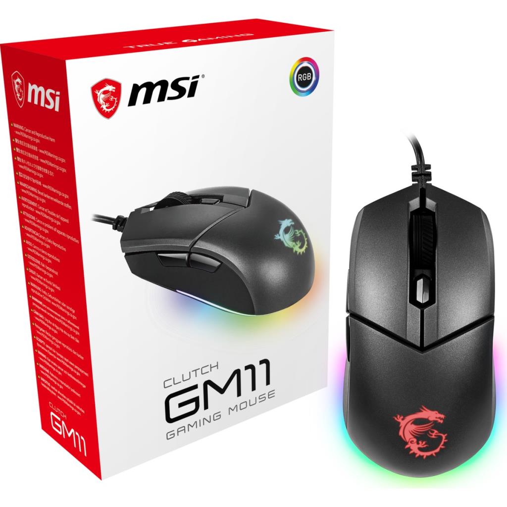 MSI CLUTCH GM20 Elite oyun faresi, 6.400 DPI optik sensör,