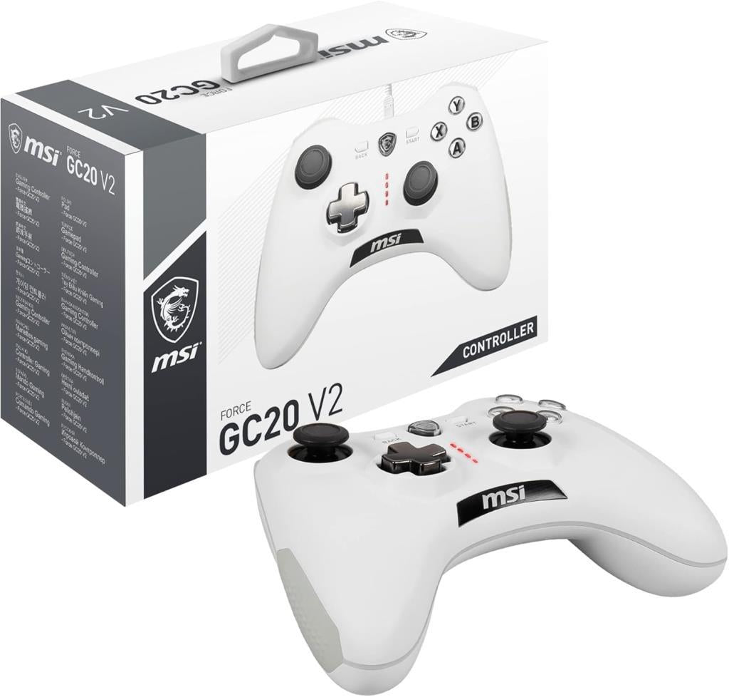 MSI Force GC20 V2 White Wired Game Controller Display