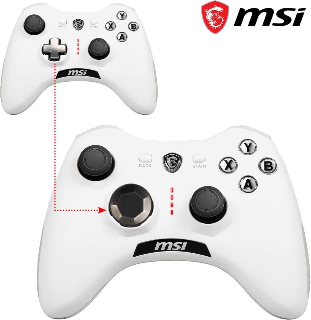 MSI Force GC20 V2 White Wired Game Controller Display
