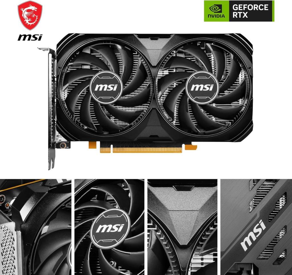 MSI RTX 4060 Ventus 2X Black 8G OC 128 Bit GDDR6 8 GB Ekran Kartı
