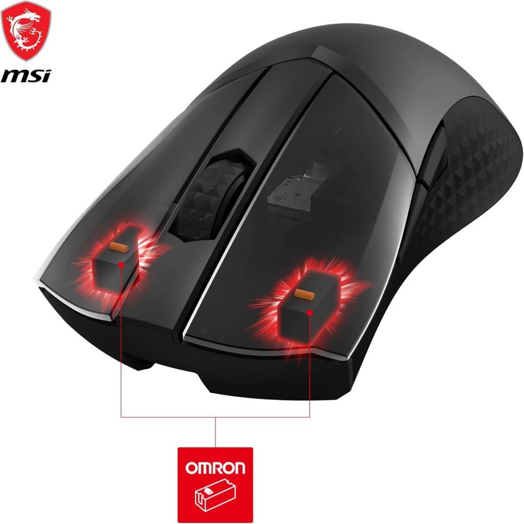 MSI Clutch GM31 Lightweight RGB Rechargeable Ergonomic Optical Wireless Gaming Mouse