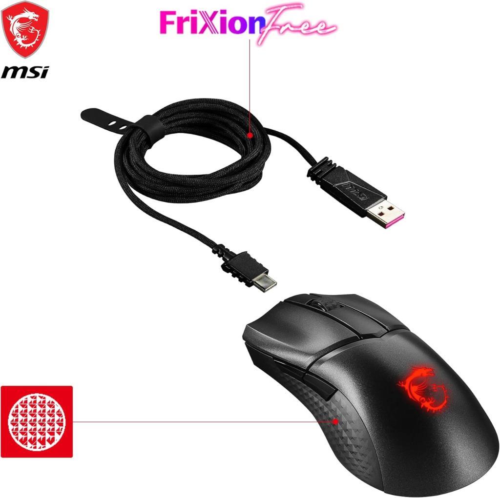 MSI Clutch GM31 Lightweight RGB Rechargeable Ergonomic Optical Wireless Gaming Mouse