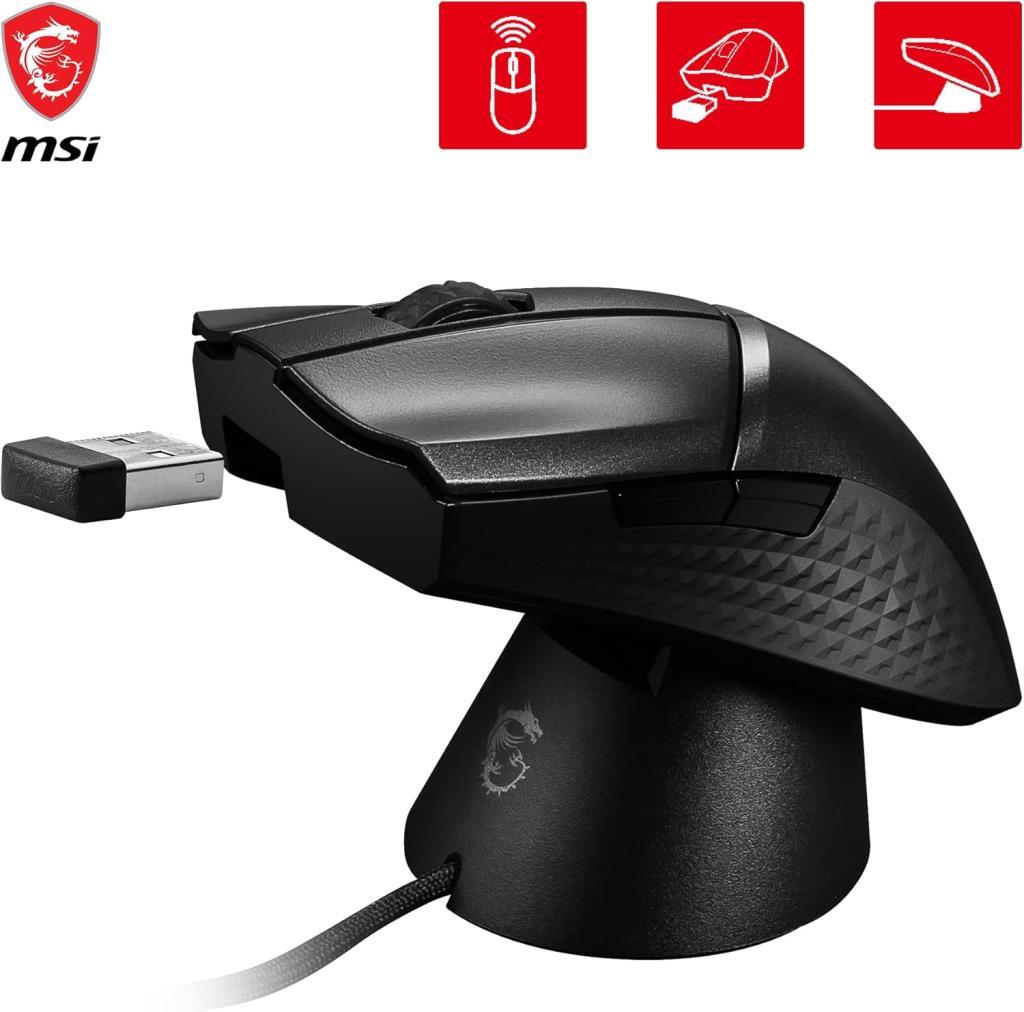 MSI Clutch GM31 Lightweight RGB Rechargeable Ergonomic Optical Wireless Gaming Mouse