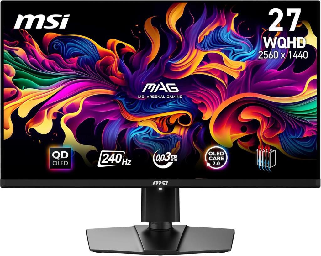 MSI MAG 271QPX QD-OLED 26.5" 0.03 ms 2K Pivot 360 Hz Oyuncu Monitörü Outlet