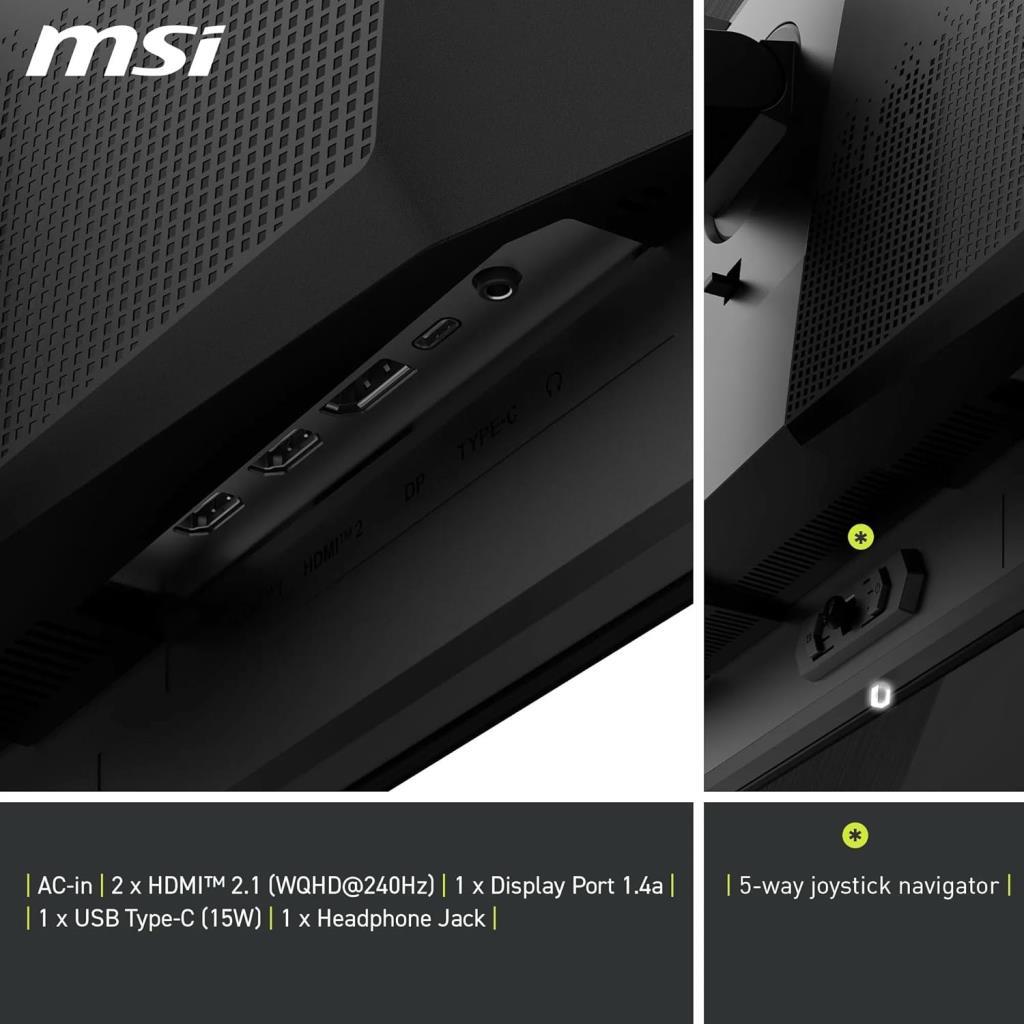 MSI MAG 271QPX QD-OLED 26.5" 0.03 ms 2K Pivot 360 Hz Oyuncu Monitörü Outlet