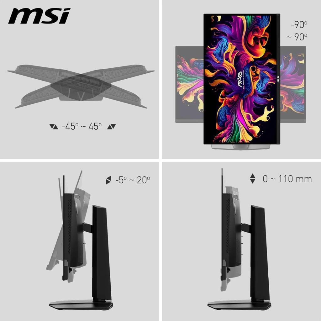 MSI MAG 271QPX QD-OLED 26.5" 0.03 ms 2K Pivot 360 Hz Oyuncu Monitörü Outlet