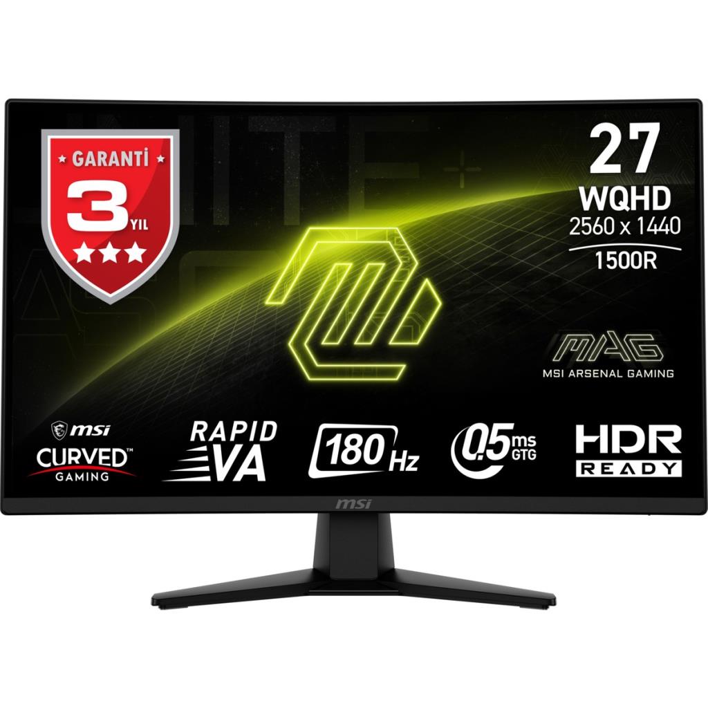 MSI MAG 274CQF 27" 0.5 ms 2K Curved 180 Hz Oyuncu Monitörü Teşhir