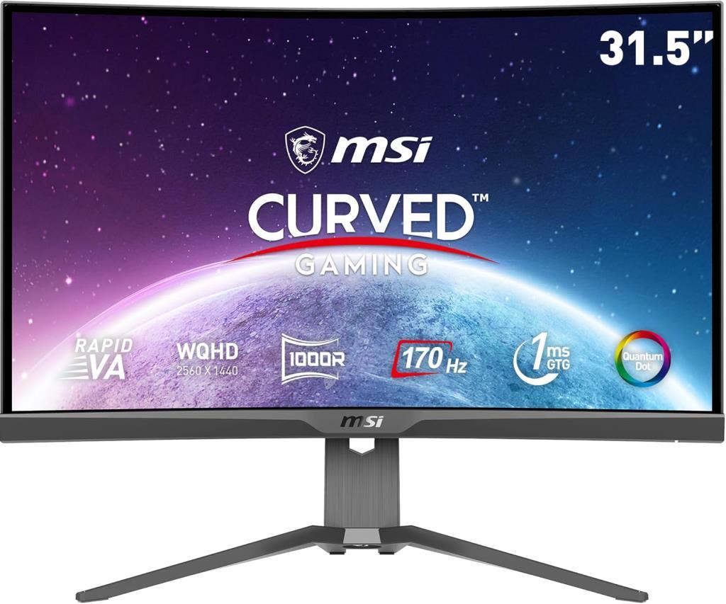 MSI MAG 325CQRF-QD 31.5" 1 ms 2K Curved 170 Hz Oyuncu Monitörü Teşhir