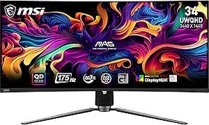 MSI MAG 341CQP QD-OLED 34" 0.03 ms WQHD Curved 175 Hz OLED Oyuncu Monitörü - OUTLET