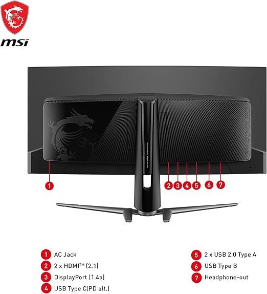 MSI MAG 341CQP QD-OLED 34" 0.03 ms WQHD Curved 175 Hz OLED Oyuncu Monitörü - OUTLET