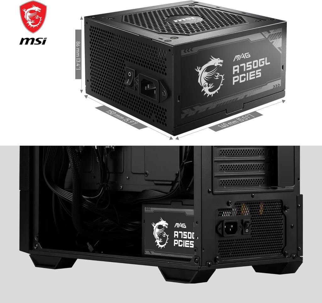 MSI MAG A750GL Gen5.1 750 W Power Supply Teşhir