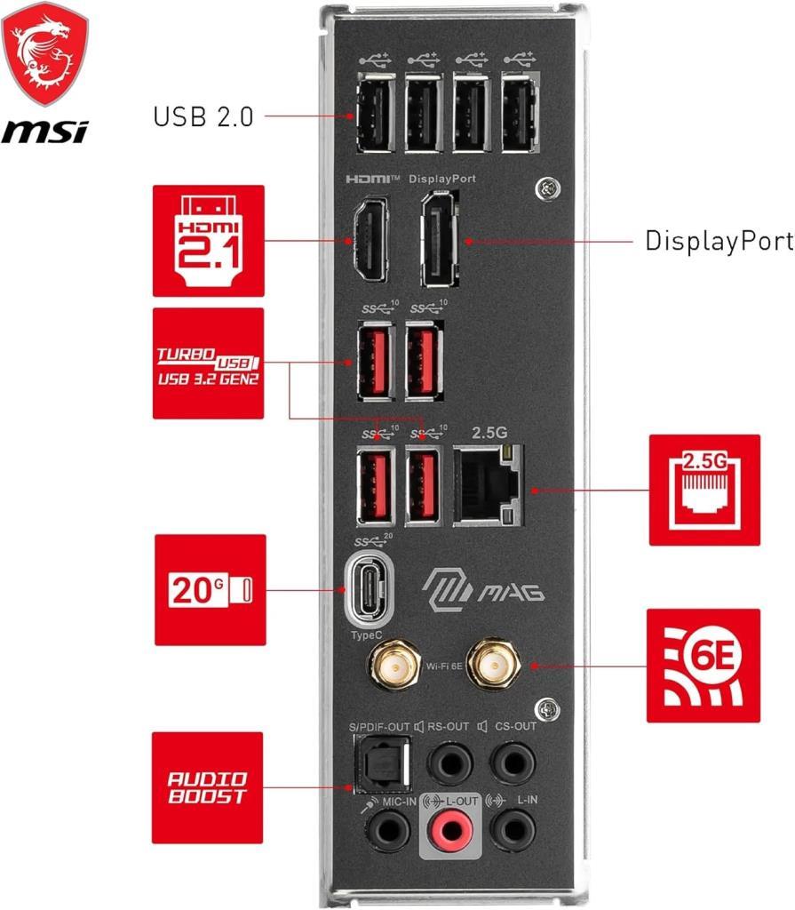 MSI MAG B760 Tomahawk Wi-Fi Intel LGA1700 DDR5 ATX Anakart Teşhir