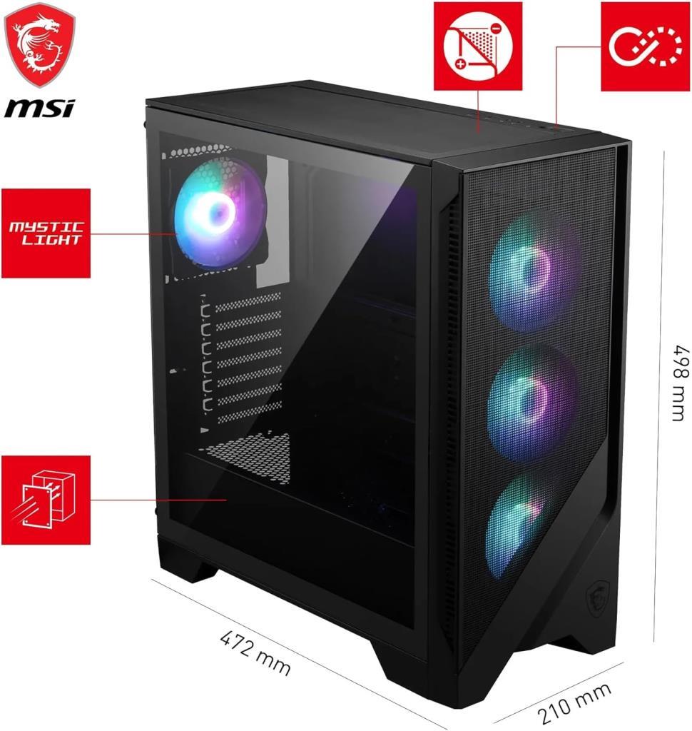 MSI Mag Forge 320R Airflow ARGB 4 Fanlı ATX Oyuncu Kasası
