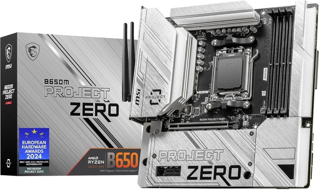 MSI B650M Project Zero AM5 Soket DDR5 7600(OC) MHz mATX Anakart Teşhir