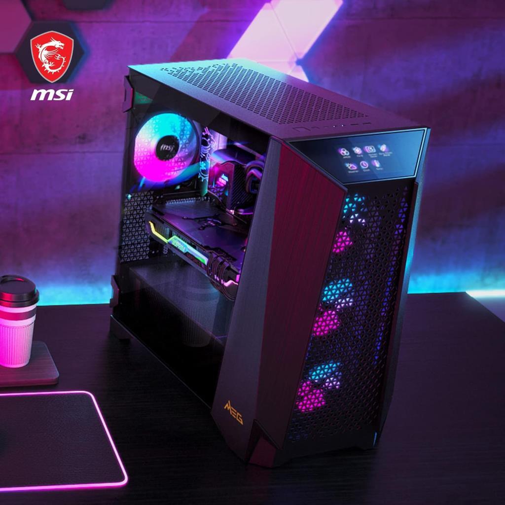 MSI MEG Prospect 700R ARGB 4 Fan Touch Panel E-ATX Gaming Case - Outlet