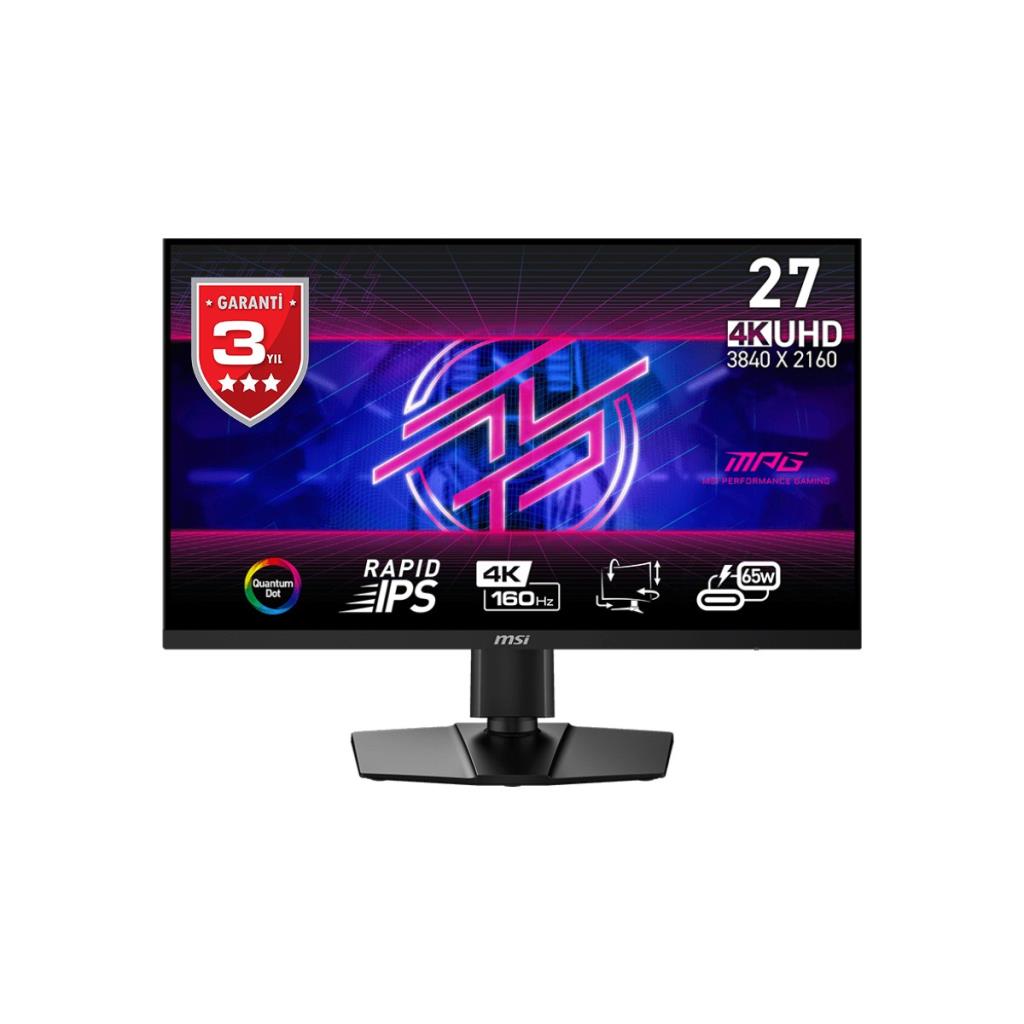 MSI MPG 274URF QD 27inç 160Hz 0.5ms 4K UHD FreeSync Rapid IPS Pivot Gaming Monitör