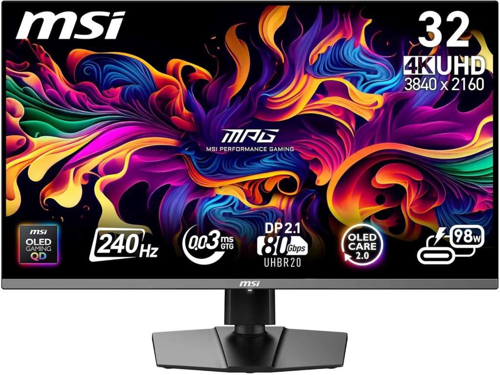 MSI 31.5 MPG 322URX QD-OLED, Gaming Monitör, UHD, 16:9 Flat, QD-OLED, 240HZ, 0.03ms, G-SYNC Compatible Outlet