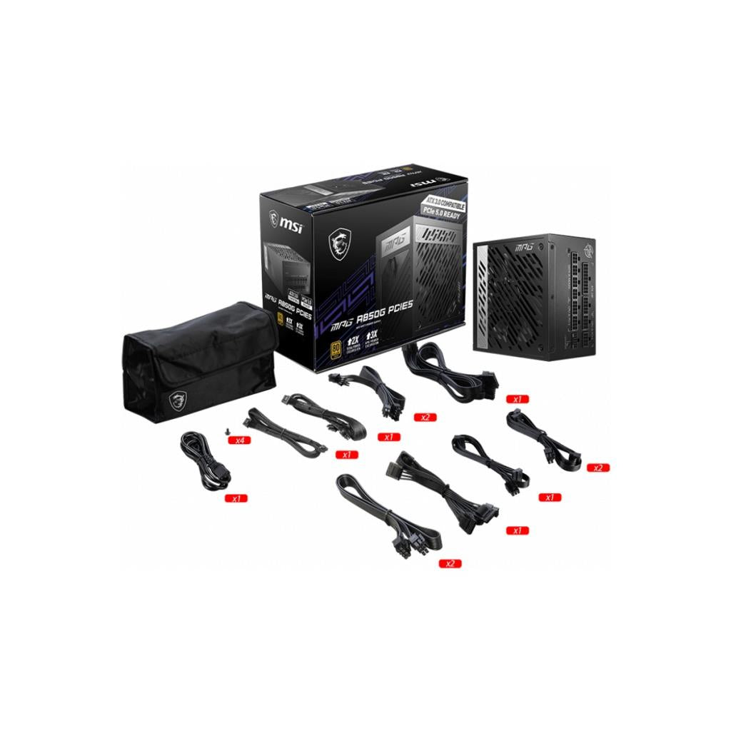 MSI MPG A850G Gen5 850 W Power Supply Outlet