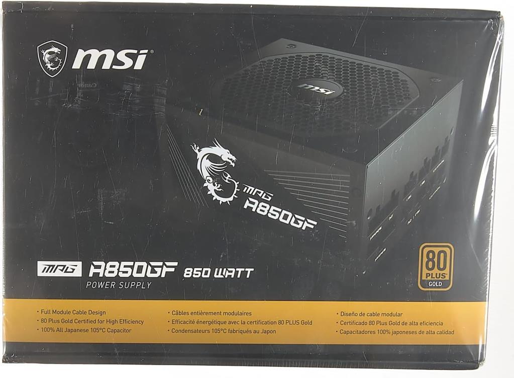 MSI MPG A850GF 850 W Power Supply Outlet
