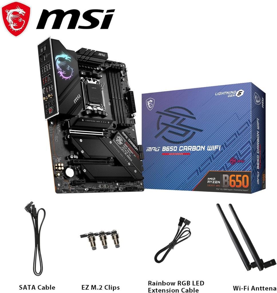 MSI Mpg B650 Carbon Wi-Fi AMD AM5 DDR5 ATX Anakart - Teşhir