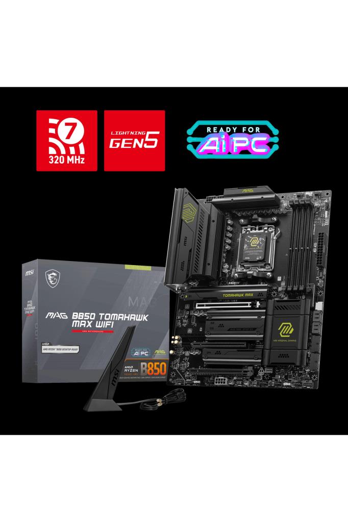 MSI MAG B850 Tomahawk Max Wi-Fi AMD AM5 DDR5 ATX Anakart Outlet