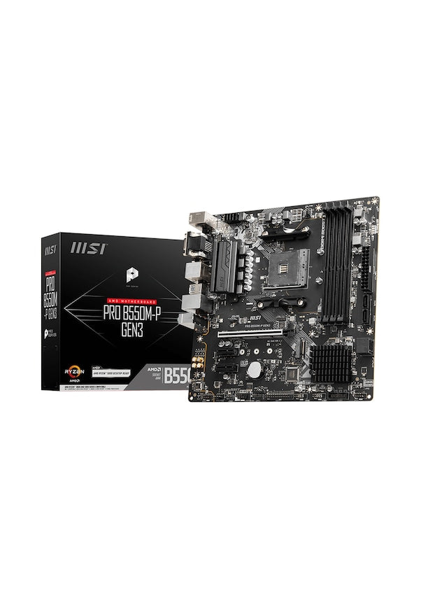 MSI PRO B550M-P GEN3 AM4 DDR4 4400(OC) HDMI VGA DVI-D M.2 USB3.2 mATX Anakart - TESHİR