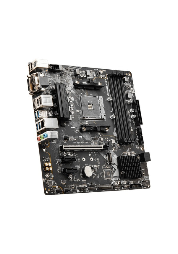 MSI PRO B550M-P GEN3 AM4 DDR4 4400(OC) HDMI VGA DVI-D M.2 USB3.2 mATX Anakart - TESHİR
