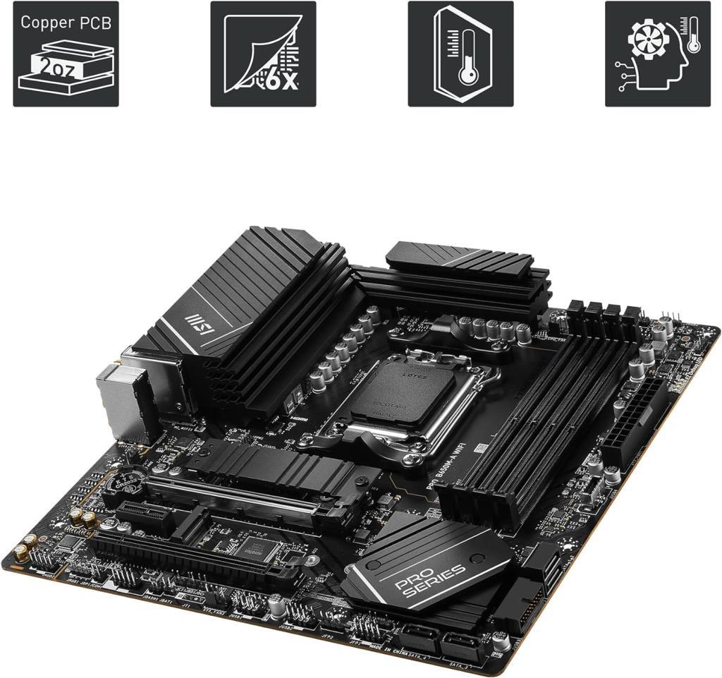 MSI PRO B650M-A Wi-Fi AMD AM5 DDR5 Micro ATX Anakart Teşhir
