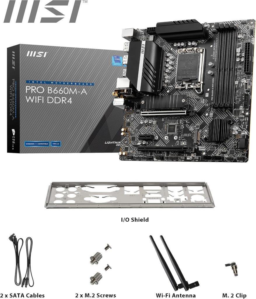 MSI PRO B660M-A D4 Wi-Fi Intel LGA1700 DDR4 Micro ATX اللوحة الأم (مخرج)