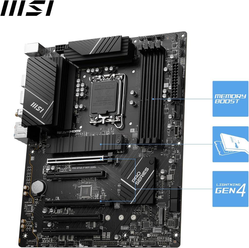 MSI Pro B760-P DDR4 II Intel LGA1700 ATX Anakart Teşhir