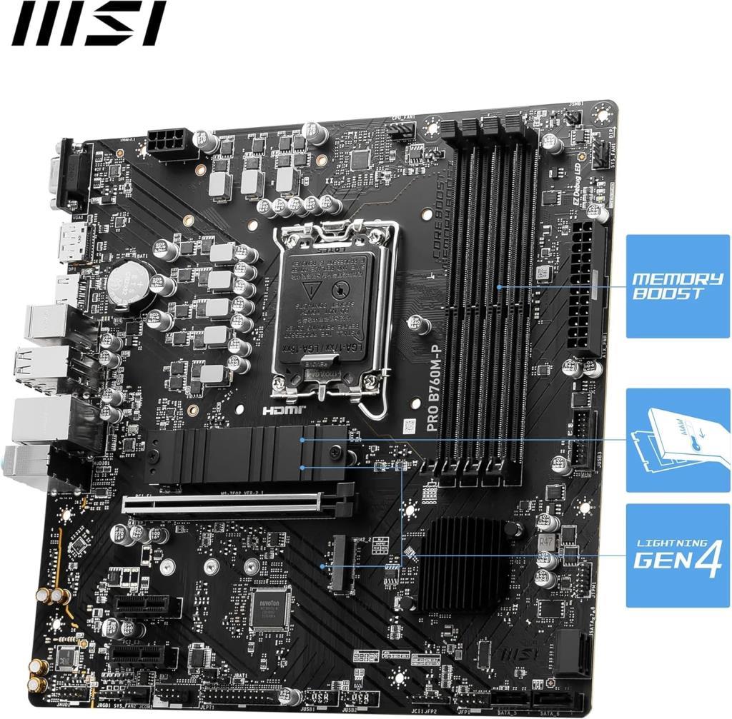 MSI Pro B760M-P Intel LGA1700 DDR5 Micro ATX Anakart